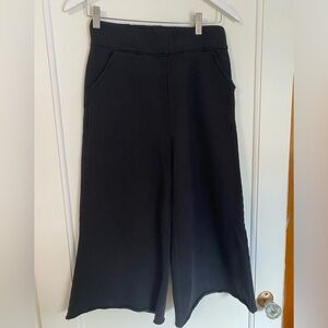 Frank & Eileen Black Wide-Leg Track Pants